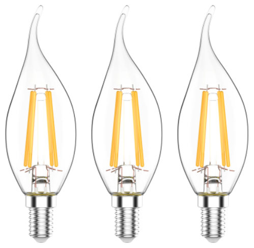 Лампа Gauss Basic Filament Свеча на ветру 5,5W 530lm 4100К Е14 LED (3 лампы в упаковке) 1/20