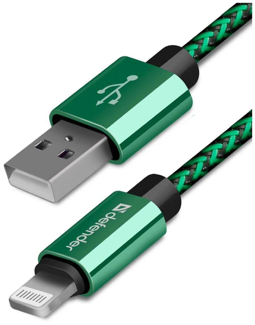 Кабель USB Defender Ach01-03t зеленый .