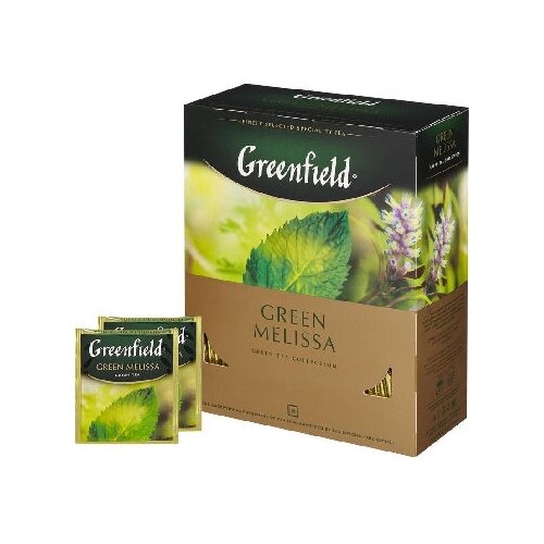 Чай Greenfield Green Melissa зеленый фольгир.100пак/уп 0879-09 Т , 3 шт.