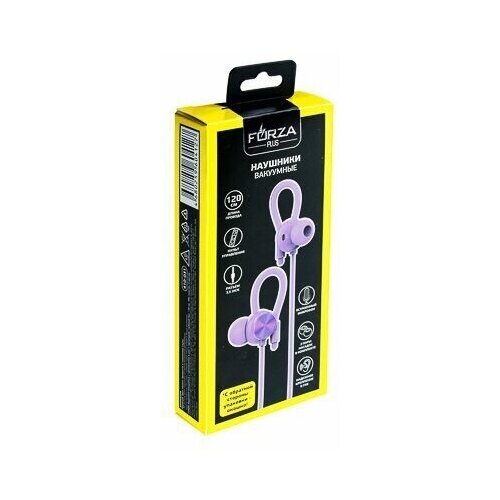 FORZA Наушники вакуумные с креплениями в ухе с гарнитурой глубокий бас 12м TPE пластик 5 цв 410-031 49900₽