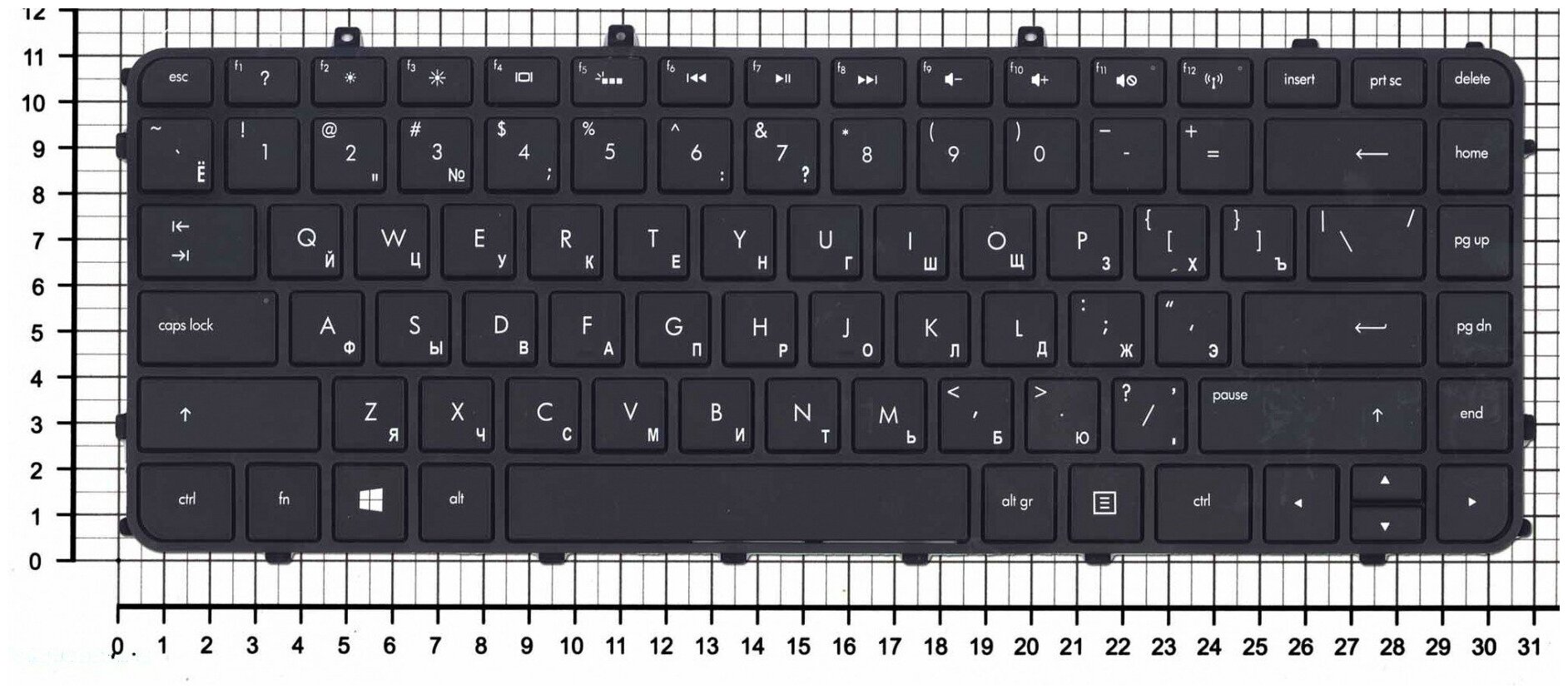 Клавиатура для ноутбука HP MP-11M63SU-J698 черная с черной рамкой