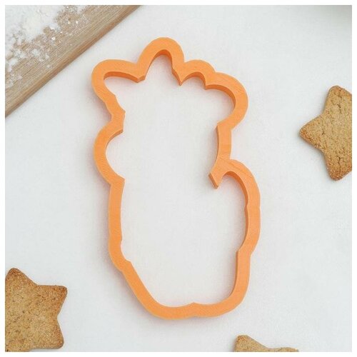 Форма для пряников Lubimova «Коровка с бантиком», цвет оранжевый