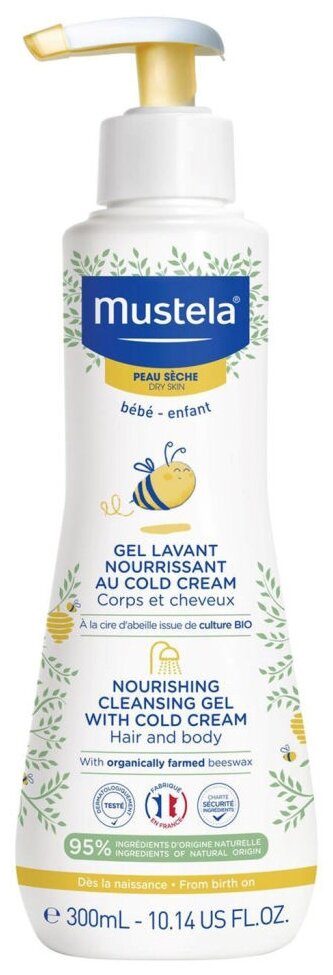 Mustela Детский гель для купания питательный с кольд-кремом, 300 мл, Mustela