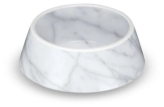 Миска для собак TARHONG "Carrara Marble", белый мрамор, 19.7х19.7х6.4см (700мл)