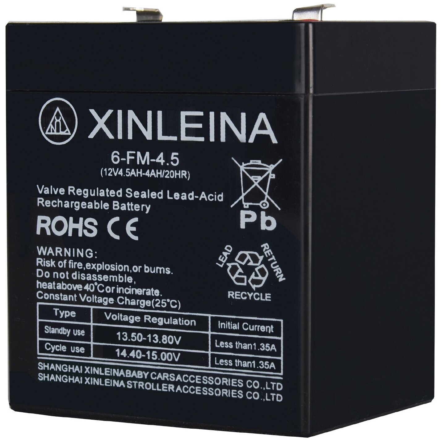 Аккумулятор XINLEINA 12V 4.5-4Ah/20Hr - 6-FM-4.5 (6-FM-4.5)