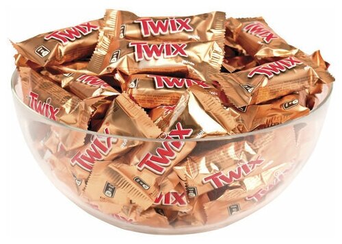 Конфеты шоколадные TWIX minis, весовые, 1 кг, картонная упаковка