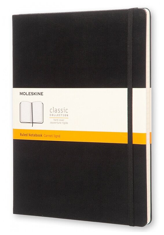 Блокнот в линейку Moleskine CLASSIC (QP090)19х25см, 192стр., твердая обложка, черный - фотография № 1