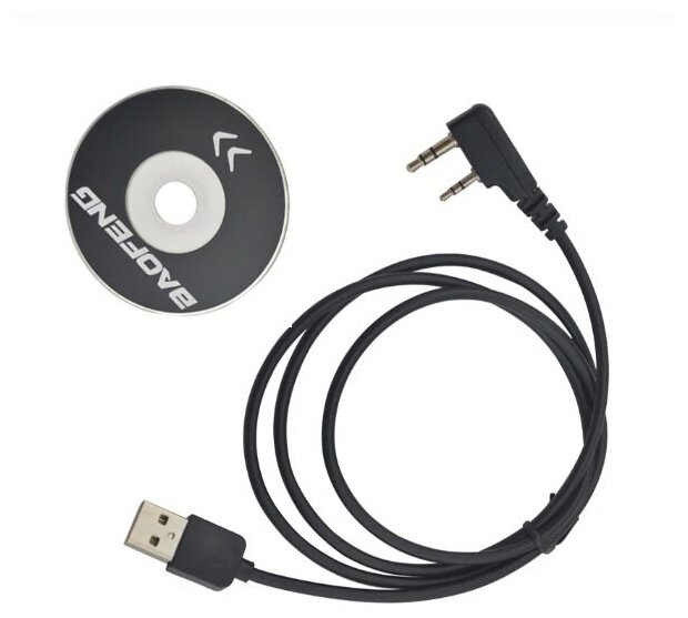 USB кабель и CD диск для программирования цифровых радиостанций Baofeng DMR