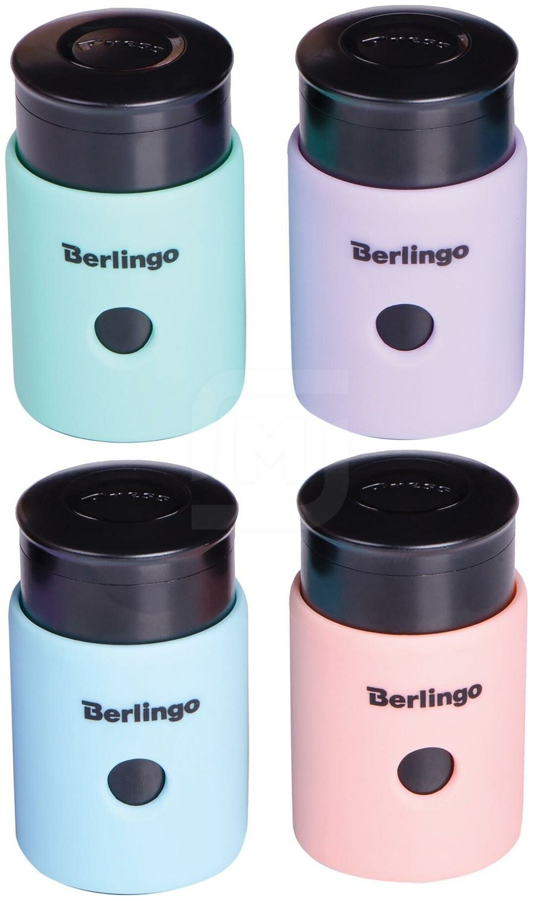 фото Точилка пластиковая Berlingo "Instinct" 1 отверстие, контейнер, ассорти, дисплей-бокс