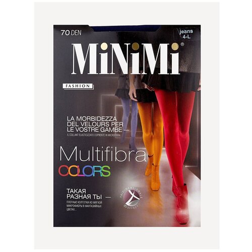 фото Колготки minimi multifibra colors, 70 den, с ластовицей, размер 3, голубой, синий