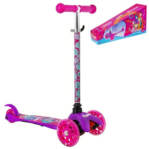 фото Самокат детский трехколесный фееринки колесный pu 120 и 80мм, свет, регулировка руля. cтойка s00022-fr next сам.