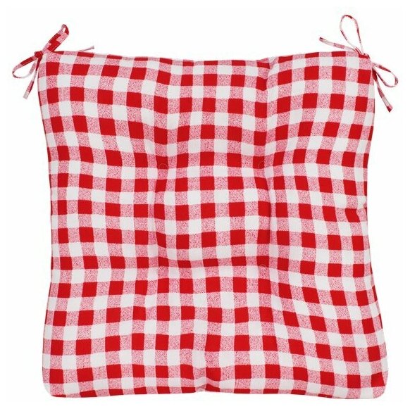 Подушка на стул Red check, клетка, красный; размер: 40 х 40