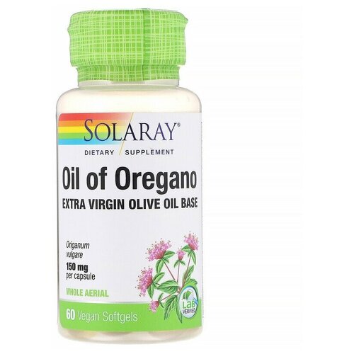 Solaray Oil of Oregano (Масло орегано) 150 мг 60 веганских капсул  - купить