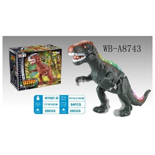 Игрушка Динозавр, световые и звуковые эффекты, 19х10,3х15 см - Junfa Toys [NY007-B] игрушка механическая выдвижная зубастики свирепый динозавр 28 см junfa toys [pt 01681]