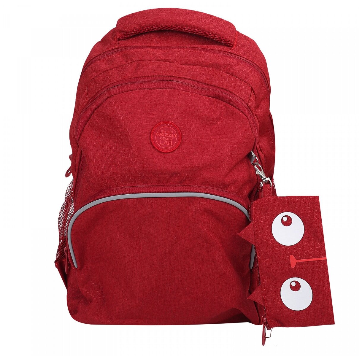 Рюкзак спинка эргономичная, 2 отделения, 26*38*12 см, ключница, красный Grizzly RG-160-11