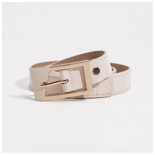 фото Ремень женский, ширина 2,3 см, гладкий, винт, пряжка металл, цвет бежевый noname