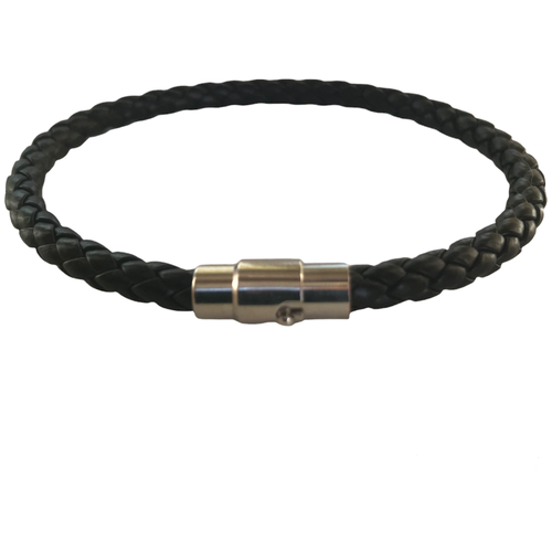 Плетеный браслет, размер 21 см, диаметр 6 см, черный браслет из кожи плетеный на три оборота qb8197 длина s 19 20 см