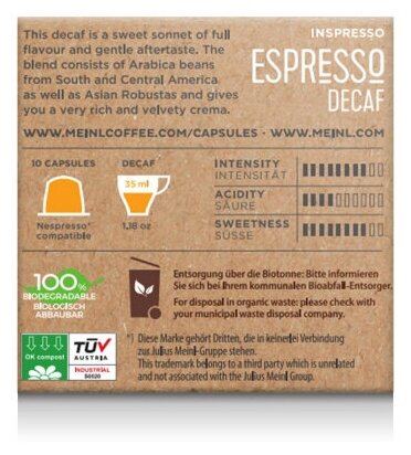 Кофе в капсулах Julius Meinl Espresso Decaf (Эспрессо Декаф), стандарта Nespresso, 2x10шт - фотография № 9