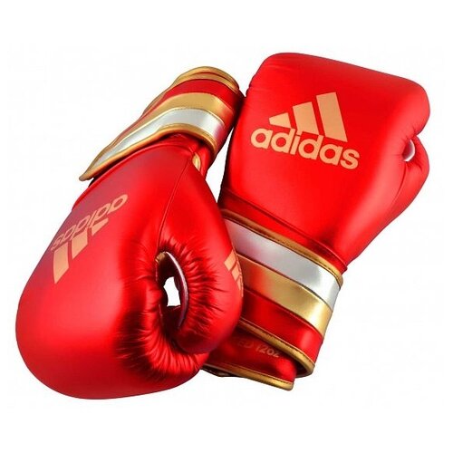 фото Перчатки боксёрские: перчатки боксерские adidas adispeed metallic сине-красно-серебристые 16 унц. артикул adisbg501prom