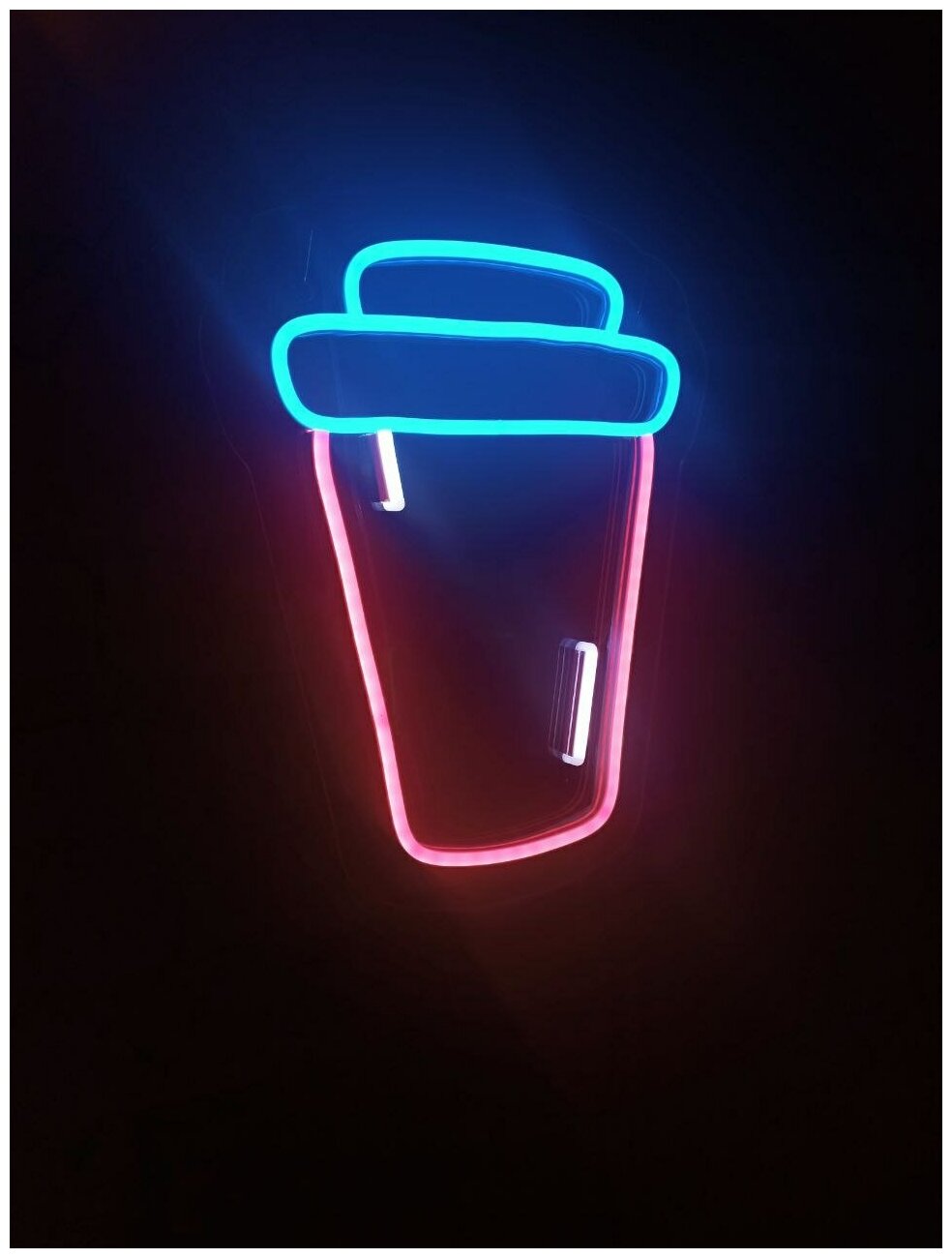 Неоновая вывеска "Кофейный стаканчик", размер 21х30 см - фотография № 3