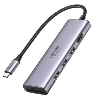 USB концентратор Ugreen Premium 6 в 1 хаб USB 30 HDMI TFSD 60383