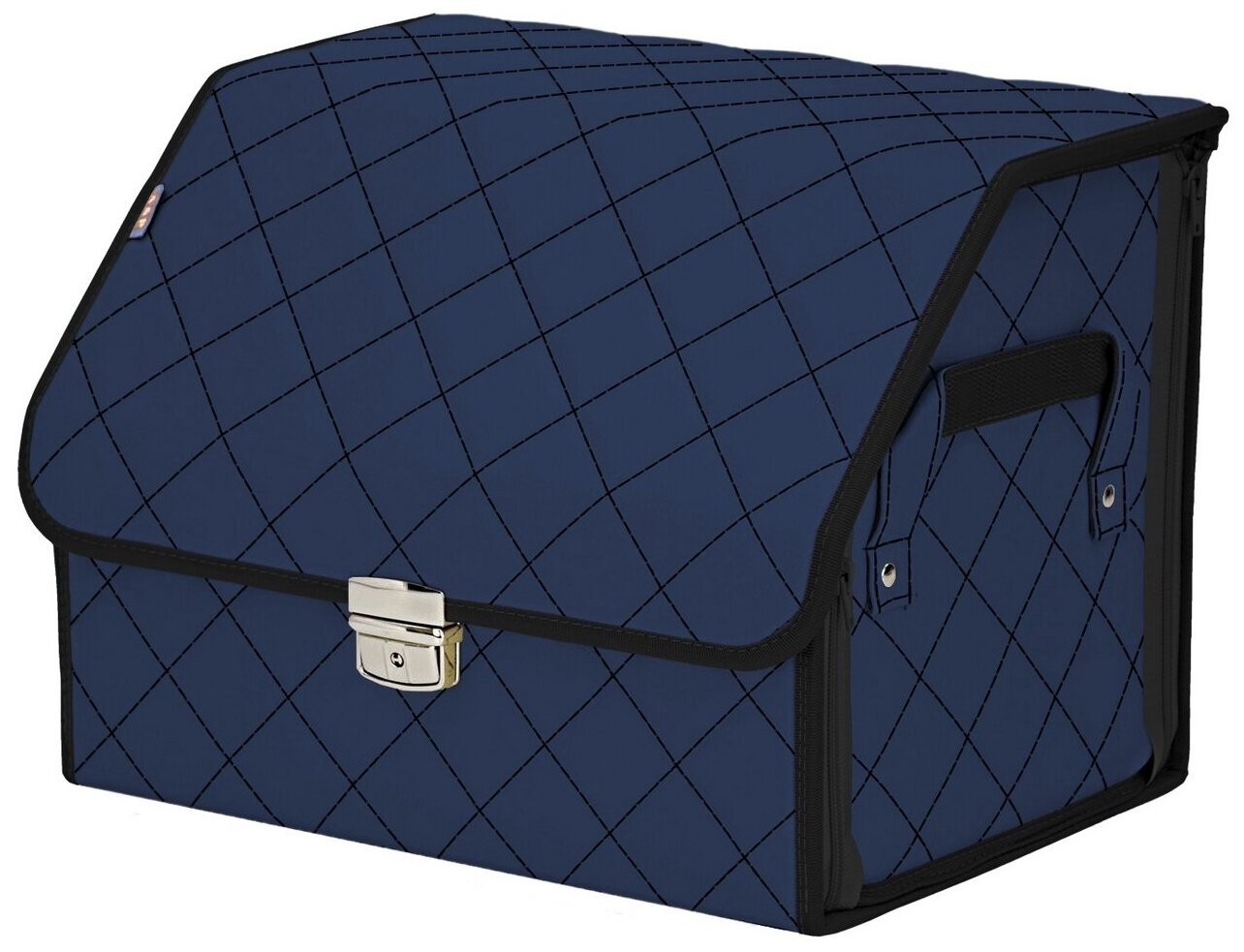 Органайзер-саквояж в багажник "Союз Премиум" (размер M). Цвет: синий с черной прострочкой Ромб.