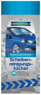 Салфетки влажные RAVENOL для стекол, зеркал и фар (30 шт.)