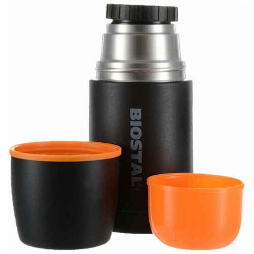 Термос 0,75л с матовым покрытием, узкая горловина, крышка-чашка, с пробкой. Серия Спорт