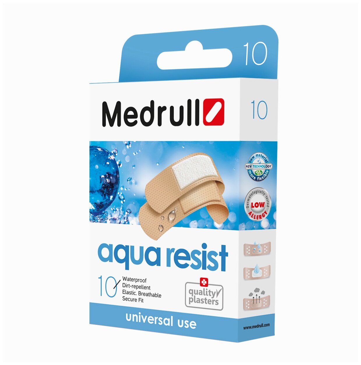 Medrull Лейкопластыри медицинские, "Aqua Resist", №10