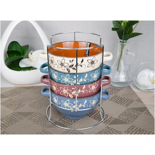 Набор бульонниц 5 предметов / бульонницы керамические / бульонница