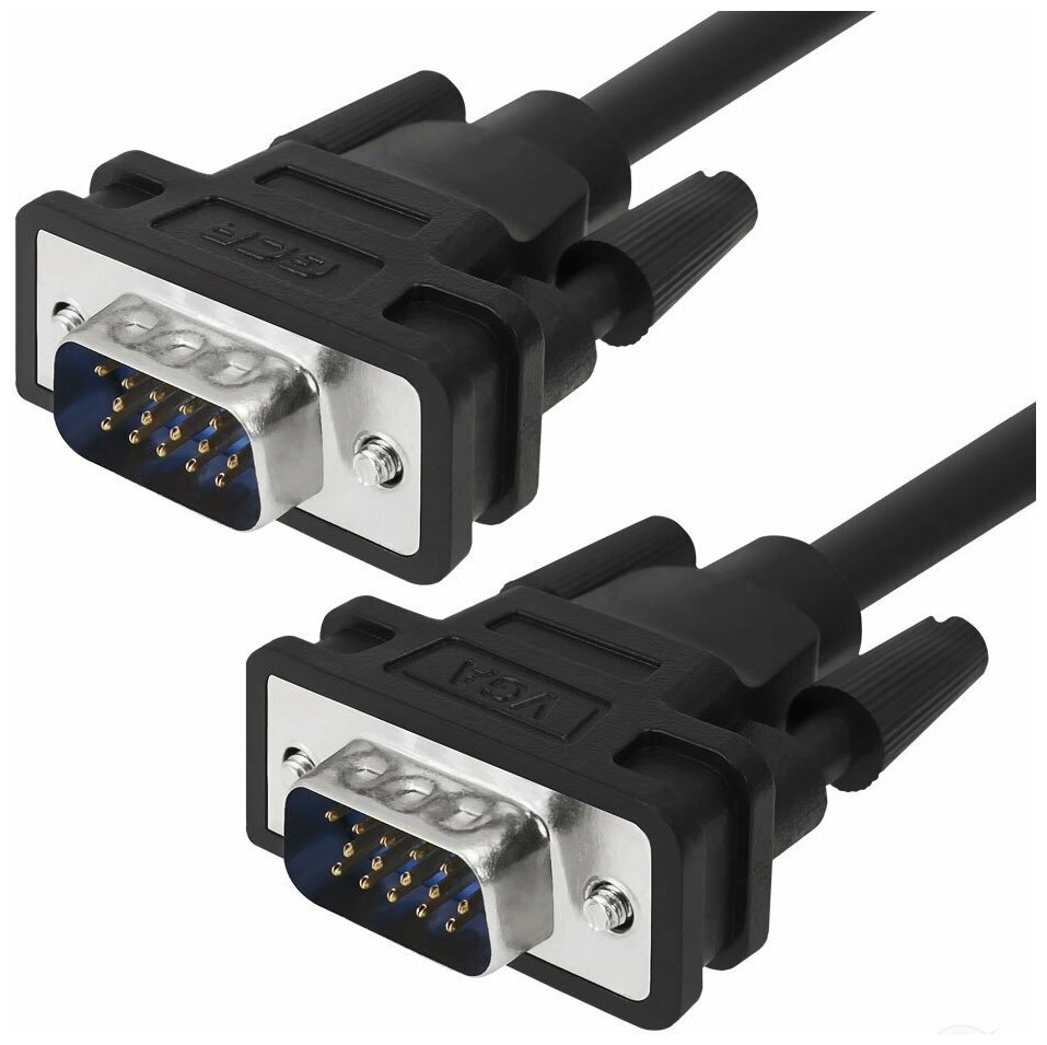 Greenconnect Кабель SVGA 1.8м чёрный, OD6.0mm. 15M / 15M GCR-VM2VM1-1.8m, 28/28 AWG, двойной экран Greenconnect VGA (m) - VGA (m) 1.8м (GCR-VM2VM1-1.8m) - фото №6