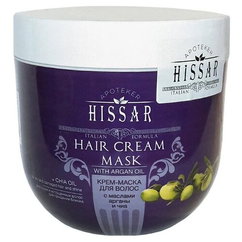 Купить APOTEKER HISSAR Крем-маска для волос для придания блеска с маслами арганы и чиа, 1000 мл, Болгария, LUXOR
