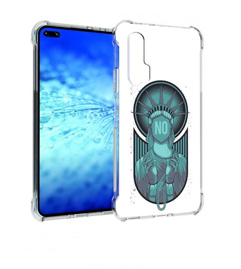 Чехол задняя-панель-накладка-бампер MyPads статуя свободы зеленый для Huawei Honor V30 Pro/View 30 Pro (OXF-AN10)/V30/Nova 6/Nova 6 5G противоударный