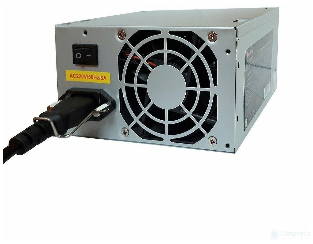 Блок питания EXEGATE CP400 ATX SC 8cm fan 24pin 4pin 3xSATA 2xIDE FDD кабель 220V с защитой от выдергивания