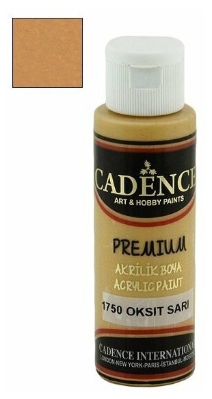 Акриловая краска Cadence Premium Acrylic Paint, 70 мл. Oxide Yellow-1750