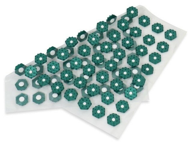 Ипликатор-коврик, основа ПВХ, 80 модулей, 32 × 26 см, цвет прозрачный/зелёный - фотография № 8