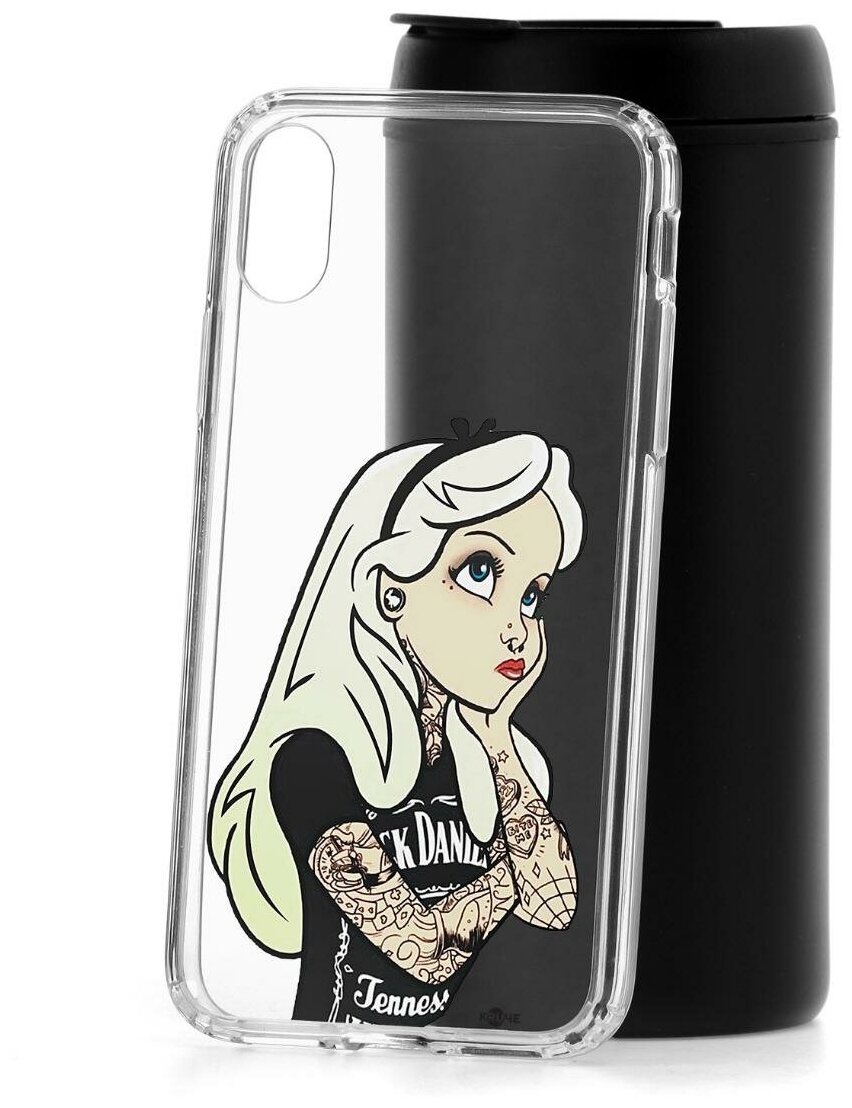 Чехол для iPhone X/XS Kruche Print Tattoo Girl, противоударная пластиковая накладка с рисунком, защитный силиконовый бампер с принтом и защитой камеры