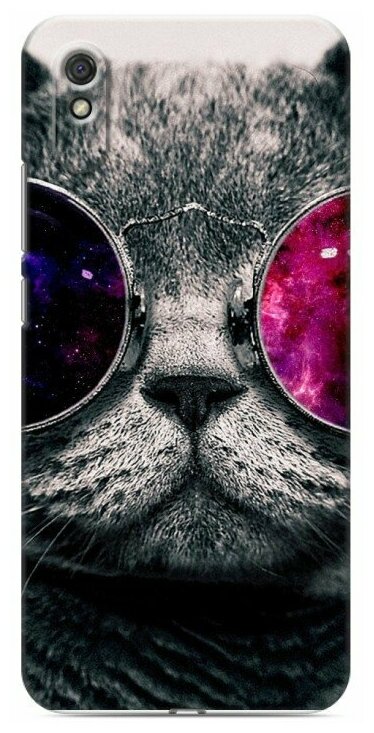 Дизайнерский силиконовый чехол для Xiaomi RedMi 9A Неоновый кот