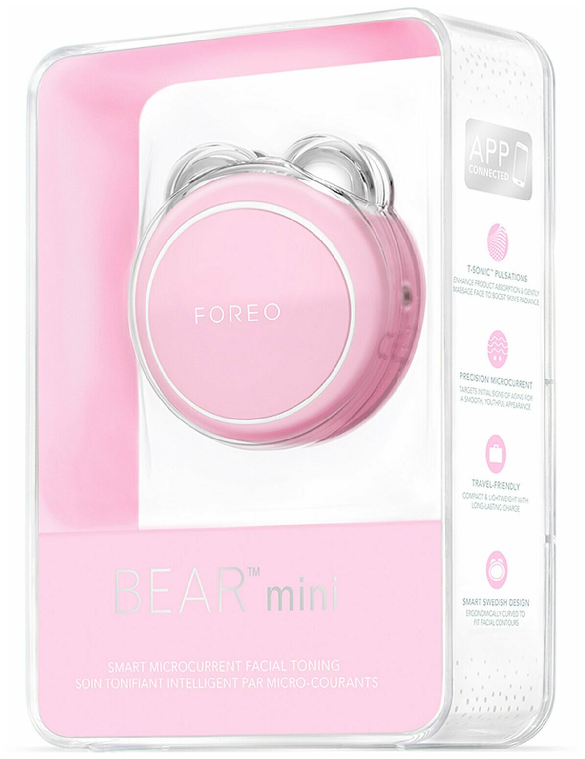 Микротоковое тонизирующее устройство для лица с 3 уровнями интенсивности BEAR mini™ Pearl Pink - фотография № 3
