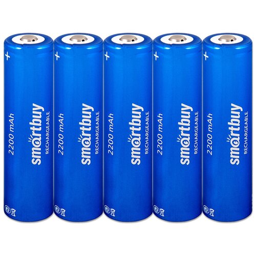 Аккумулятор 18650 SmartBuy 2200 mAh Li-ion 3.7V, 5 шт.