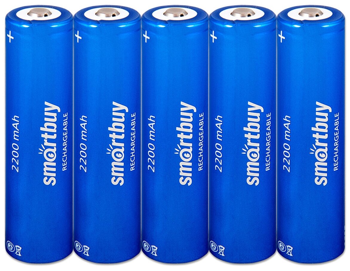 Аккумулятор 18650 SmartBuy 2200 mAh Li-ion 3.7V, 5 шт.