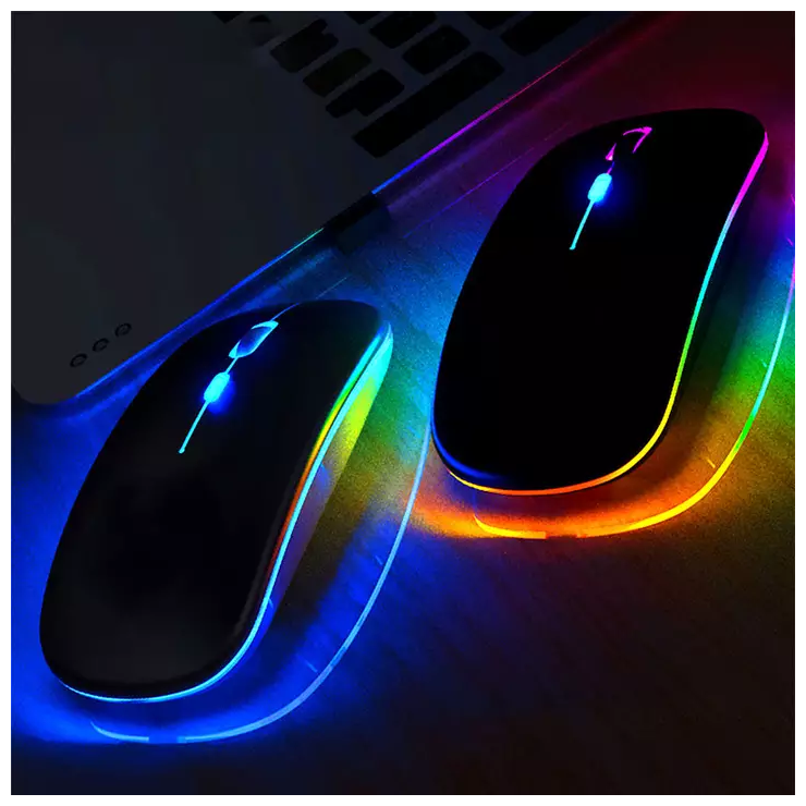 Мышь компьютерная беспроводная, удобная с красивой RGB подсветкой