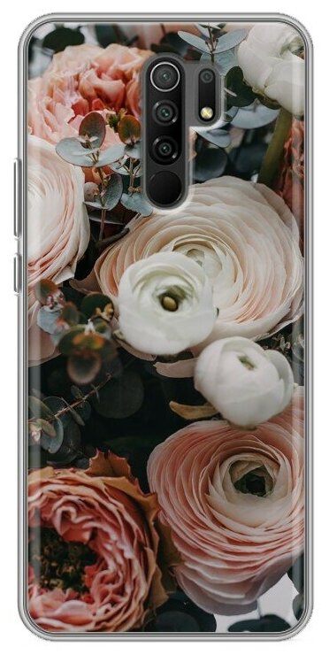 Дизайнерский силиконовый чехол для Редми 9 / Xiaomi RedMi 9 Цветы