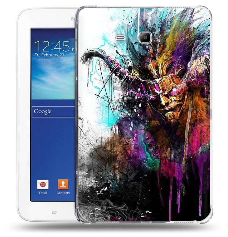 Чехол задняя-панель-накладка-бампер MyPads яркий дьявол для Samsung Galaxy Tab 3 Lite 7.0 SM-T110/T111 противоударный