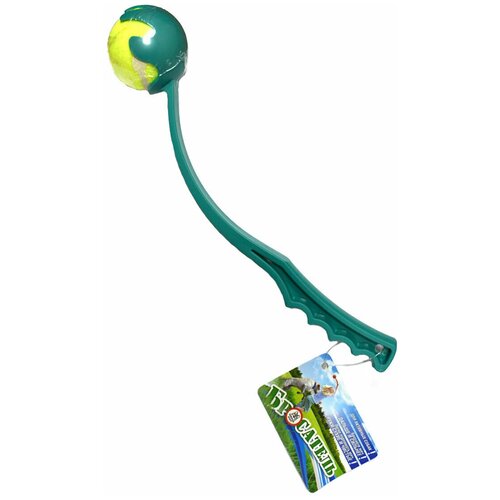 Игрушка для собак, бросатель, разноцветный, Glory Life, пластик 36х6 см, мяч в комплекте