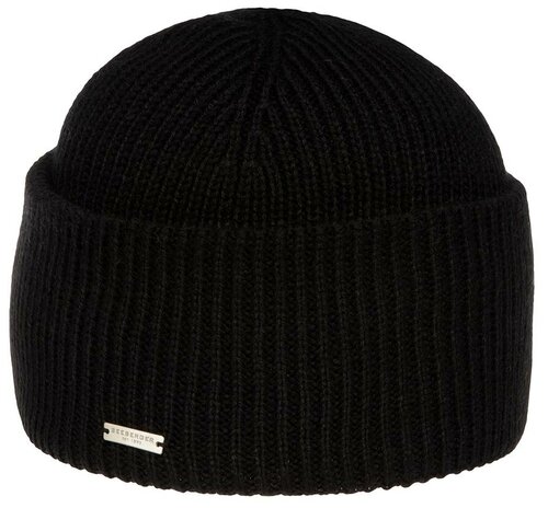 Шапка SEEBERGER арт. 18236-0 TURN-UP BEANIE (черный), размер ONE