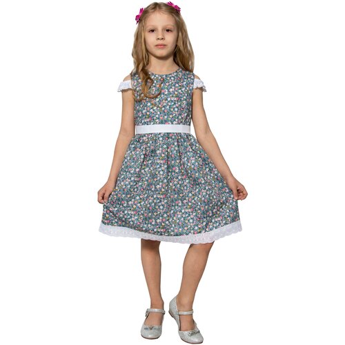 фото Летнее платье для девочки из хлопка / нарядное платье для детского сада, утренника / платье с цветочным принтом энди