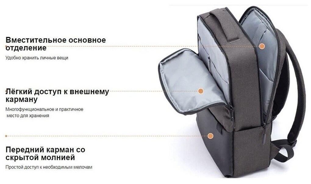 Рюкзак Xiaomi THE BACKPACK XDLGX-04 (X31384) 32x44x16см 21л. 0.5кг. полиэстер синий - фото №6