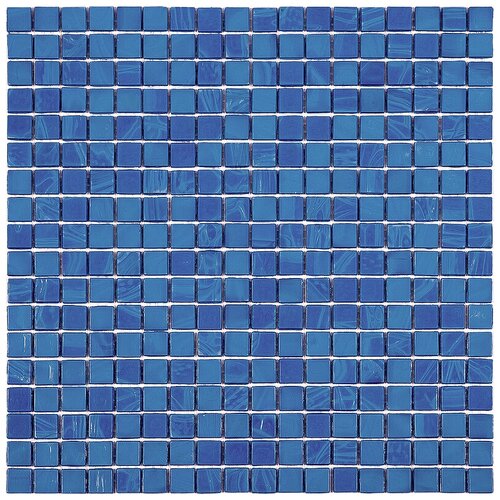 Мозаика одноцветная чип 15 стекло Alma N15 синий квадрат глянцевый