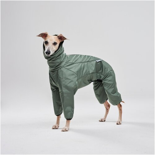 WOOFLER / Зимний, теплый комбинезон для левреток, одежда для собак мелких, средних и крупных пород, зима, цвет зеленый, размер S32